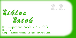 miklos matok business card